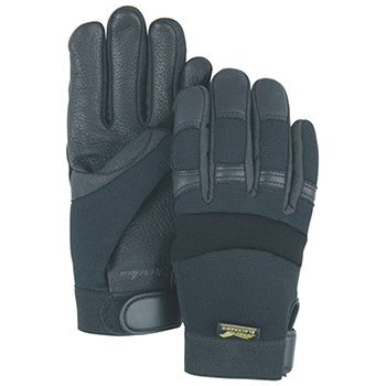 Majestic 2151 Black Deerskin Palm Knit Back Gloves - Dozen