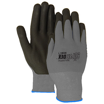 Majestic 3228 Micro Foam Nitrile Palm Nylon Black Gloves - Dozen