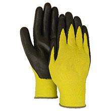 Majestic Nitrile Gloves Foam Palm Black Hv Yellow 3229HVY