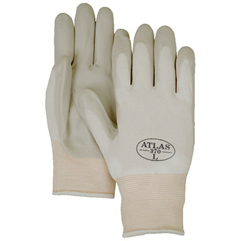 Majestic 3260 Atlas 370 White Nitrile Palm On Nylon Gloves - Dozen