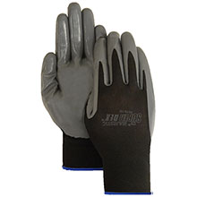 Majestic Nitrile Gloves Palmcoat On Nylon Black 3270