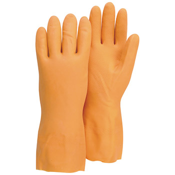 Majestic 3355 Rubber Heavy Duty 30 Mil Fleece Lined Latex Gloves - Dozen