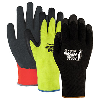 Majestic 3396BK Rubber Palm Winter Black Knit Gloves - Dozen