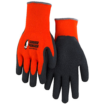 Majestic 3397HO Rubber Palm Hi-Vis Orange Knit Gloves - Dozen