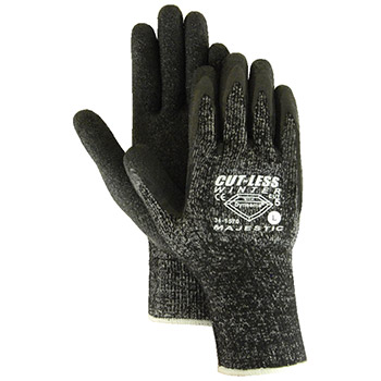 Majestic 34-1570 Dyneema Latex Palm Black Lined Level 5 Cut Resistant Gloves - Dozen