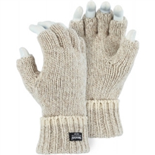 Majestic Work Gloves Ragg Wool Fingerless Thinsulate, Size L, 3424