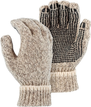 Majestic 3426 Ragg Wool Knitted PVC Dots on Palm Gloves - Dozen