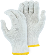 Majestic String Gloves White Cotton Poly 55 45 Large 3806WB