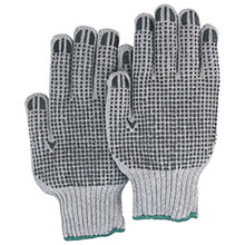Majestic String Gloves 2 Side Dotted Knit Grey 3829G