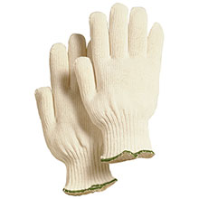 Majestic String Gloves White Knit Polyester 3909W