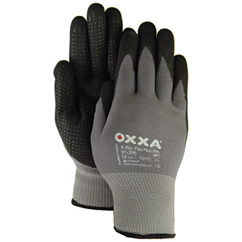Majestic 51-295 Oxxa X-Pro-Flex Nitrile Micro Foam Plus Dots Black Gloves - Dozen