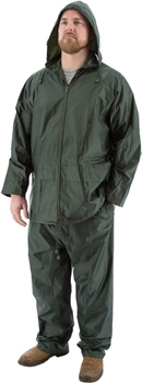 Majestic 71-2000 2-Piece Attached Hooded Waterproof Zip up Rain Suit , Front Flap Pockets, Each