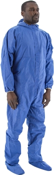 BLAZETEX FR SMS Anti-Static Coverall with Hood, Boots and Elastic Wrist & Ankle, Two Way Zipper, Anti-Static, Per Cs