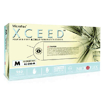 Microflex Medical Gloves Small Blue 9.4in EXCEED 2.8 mil Latex Free XC-310-S