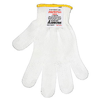 Memphis Glove Large White Memphis Glove 10 gauge Medium Weight Spectra And Silicone Survivor Cut Resistant Gloves With Knit Wrist, PVC Coating