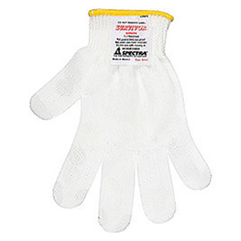 Memphis Glove Medium White Memphis Glove 13 gauge Light Weight Spectra, Polyester And Silicone Survivor Cut Resistant Gloves With Knit Wrist, PVC Coating