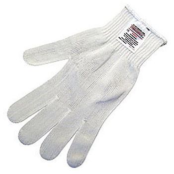 Memphis Glove Large White Steelcore II 10 gauge Medium Weight Stainless Steel And Polyester Yarn Cut Resistant Gloves With Knit Wrist