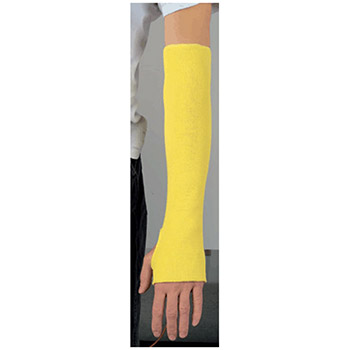 Memphis 9378T 18" Yellow Regular Weight Kevlar Cut Resistant Sleeve With Thumb Slot