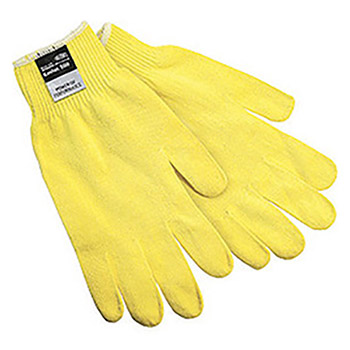 Memphis Glove Medium Yellow Memphis Glove 13 gauge Ultra Light Weight Kevlar High Comfort Level Cut Resistant Gloves With Knit Wrist, Polymer Coating And Plain Shell