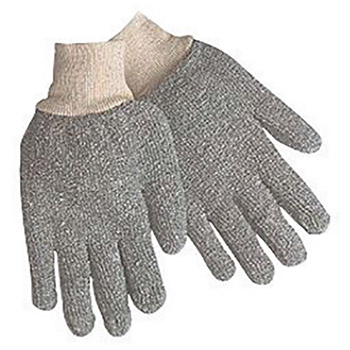 Memphis Glove Large 6 1-4" Gray 22 Ounce Regular Weight Loop-Out Cotton Polyester Blend Terry Cloth Heat Resistant Gloves With Straight Thumb And 2 1-2" Knit Wrist