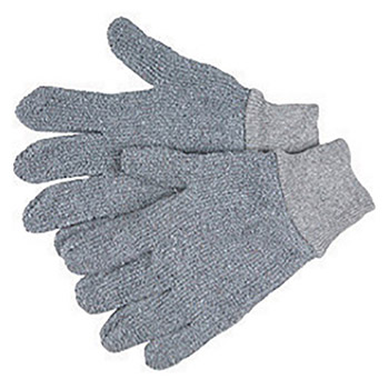 Memphis Glove Small 10 3-4" Gray 22 Ounce Regular Weight Loop-Out Cotton Polyester Blend Terry Cloth Heat Resistant Gloves With Straight Thumb And Knit Wrist