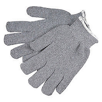 Memphis Glove Large 9 1-4" Gray 14 Ounce Light Weight Loop-In Cotton Polyester Blend Terry Cloth Heat Resistant Gloves With 2" Continuous Knit Wrist