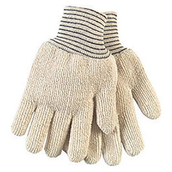 Memphis Glove Large White Hotline 28 Ounce Loop-In Terry Cloth Heat Resistant Gloves With Straight Thumb And Black Stripe Wrist