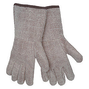 Memphis Glove X-Large Natural Hotline Extra Heavy Weight Terry Cloth Quilt Lined Heat Resistant Gloves With Inset Thumb And 5" Gauntlet Cuff