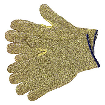 Memphis Glove Large Brown And Yellow 7 Gauge Regular Weight Kevlar Cotton Blend Terry Cloth Heat Resistant Gloves With Reinforced Crotch Thumb And Continuous Knit Wrist