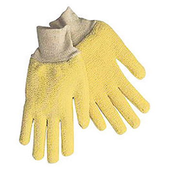 Memphis Glove Large 6 3-4" Yellow Regular Weight Kevlar Terry Cloth Heat Resistant Gloves With 3 1-4" Cotton Knit Wrist