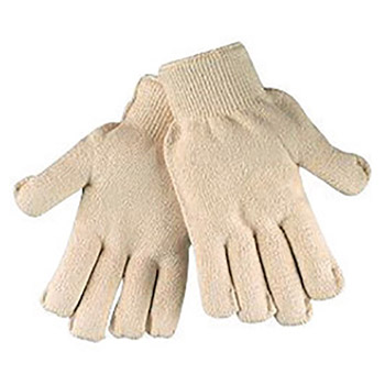 Memphis Glove Large 6 1-2" Natural Red Brick Heavy Weight 2 Ply Loop-In Terry Cloth Heat Resistant Gloves With Straight Thumb And  2 1-2" Knit Wrist