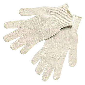 Memphis Medium Natural Cotton And Polyester Uncoated Work Gloves With Knit Wrist