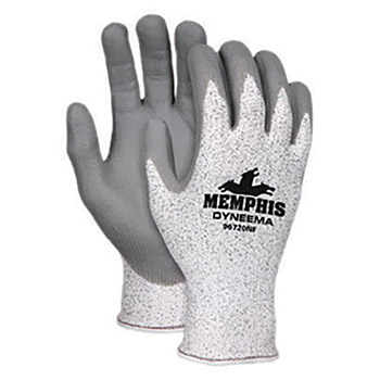 Memphis Large 13 Gauge Cut Resistant Gray Foam Nitrile Palm And Fingertip Coated Work Gloves With Continuous Knit Cuff