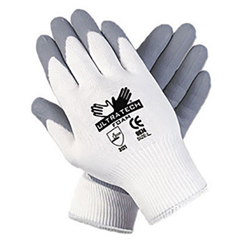Memphis Large UltraTech 15 Gauge Cut And Abrasion Resistant Gray Foam Nitrile Dipped Palm And Finger Coated Work Gloves With Knit Wrist