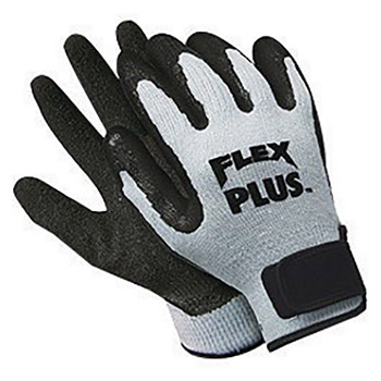 Memphis Large FlexTuff 10 Gauge Abrasion Resistant Gray Latex Dipped Palm And Fingertip Coated Work Gloves With Cotton And Polyester Liner And Knit Wrist