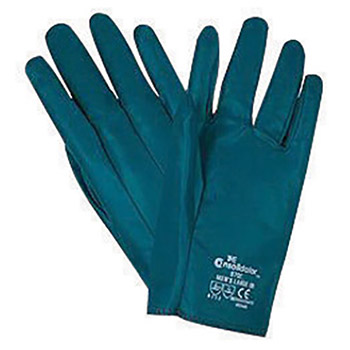 Memphis Large The Consolidator Chemical Splash And Abrasion Resistant Blue Nitrile Palm Coated Work Gloves With Interlock Cotton Liner And Slip-On Cuff