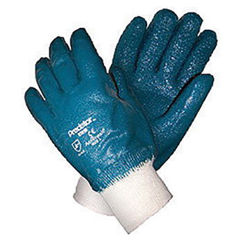 Memphis Large Predator Cut Resistant Blue Nitrile Dipped Palm Coated Work Gloves With Jersey Liner And Knit Wrist (12 Dozen-Bag)
