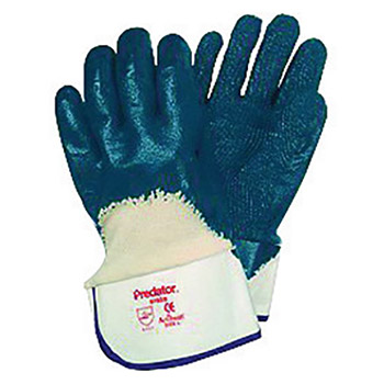 Memphis Large Predator Cut Resistant Blue Nitrile Dipped Palm Coated Work Gloves With Jersey Liner And Knit Wrist