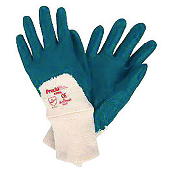 Memphis X-Large Predalite Light Weight Blue Nitrile Dipped Palm Coated Work Gloves With Interlock Liner And Knit Wrist