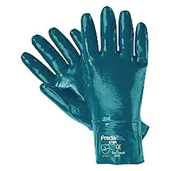 Memphis Large Predalite Light Weight Abrasion Resistant Blue Nitrile Dipped Palm Coated Work Gloves With Interlock Liner And Safety Cuff