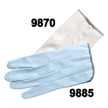 Memphis Large White Impregnated Vinyl Palm Coated Work Gloves With Nylon Liner, Slip-On Cuff And Nylon Vented Back
