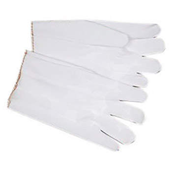 Memphis Medium White Impregnated Vinyl Palm And Full Back Coated Work Gloves With Nylon Liner, Slip-On Cuff And Nylon Vented Back