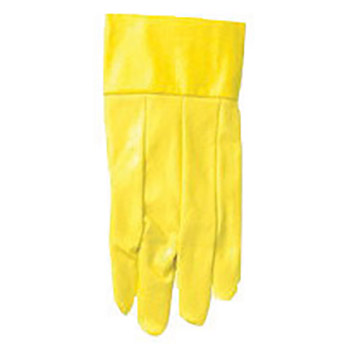 Memphis Large Light Weight Yellow Impregnated Vinyl Palm And Full Back Coated Work Gloves With Interlock Liner And Band Top Cuff