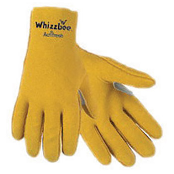 Memphis Large Whizzbee Gold Vinyl Dipped Palm Coated Work Gloves With Jersey Liner And Scalloped And Slip-On Cuff
