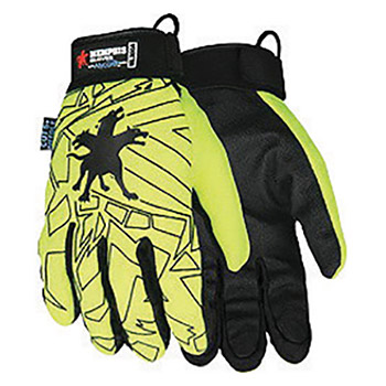 Memphis Glove Large Green And Black Alycore Synthetic Leather Cut Resistant Gloves With Knit Wrist And Protection Zone Palm And Fingers