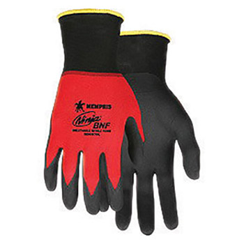 Memphis Large Ninja BNF 18 Gauge Black Foam Nitrile Palm And Fingertip Coated Work Gloves With Nylon And Spandex Liner And Knit Wrist