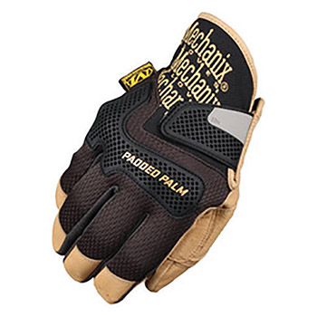 Mechanix Wear Medium Black CG Framer Fingerless Genuine Leather Mechanics Gloves With Low Profile Wide-Fit Cuff, Reinforced Fingertips And PORON XRD Palm Padded