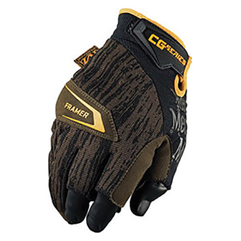 Mechanix Wear Large Black And Brown CG4x Framer Fingerless Synthetic Leather Mechanics Gloves With Hook And Loop Cuff, Reinforced Fingertips, EVA Foam Padded And Reinforcement Panels