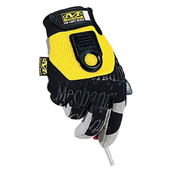 Mechanix Wear Medium Black And Yellow The Original Full Finger Synthetic Leather Mechanics Gloves With Airprene Hook And Loop Cuff, Reinforced Fingertips