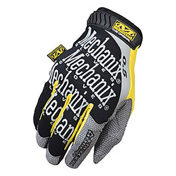 Mechanix Wear Small Black, Gray And Yellow The Original Full Finger 0.5 mm Synthetic Leather High Dexterity Mechanics Gloves With Hook And Loop Cuff, Spandex Back And LYCRA Panels Between Fingers